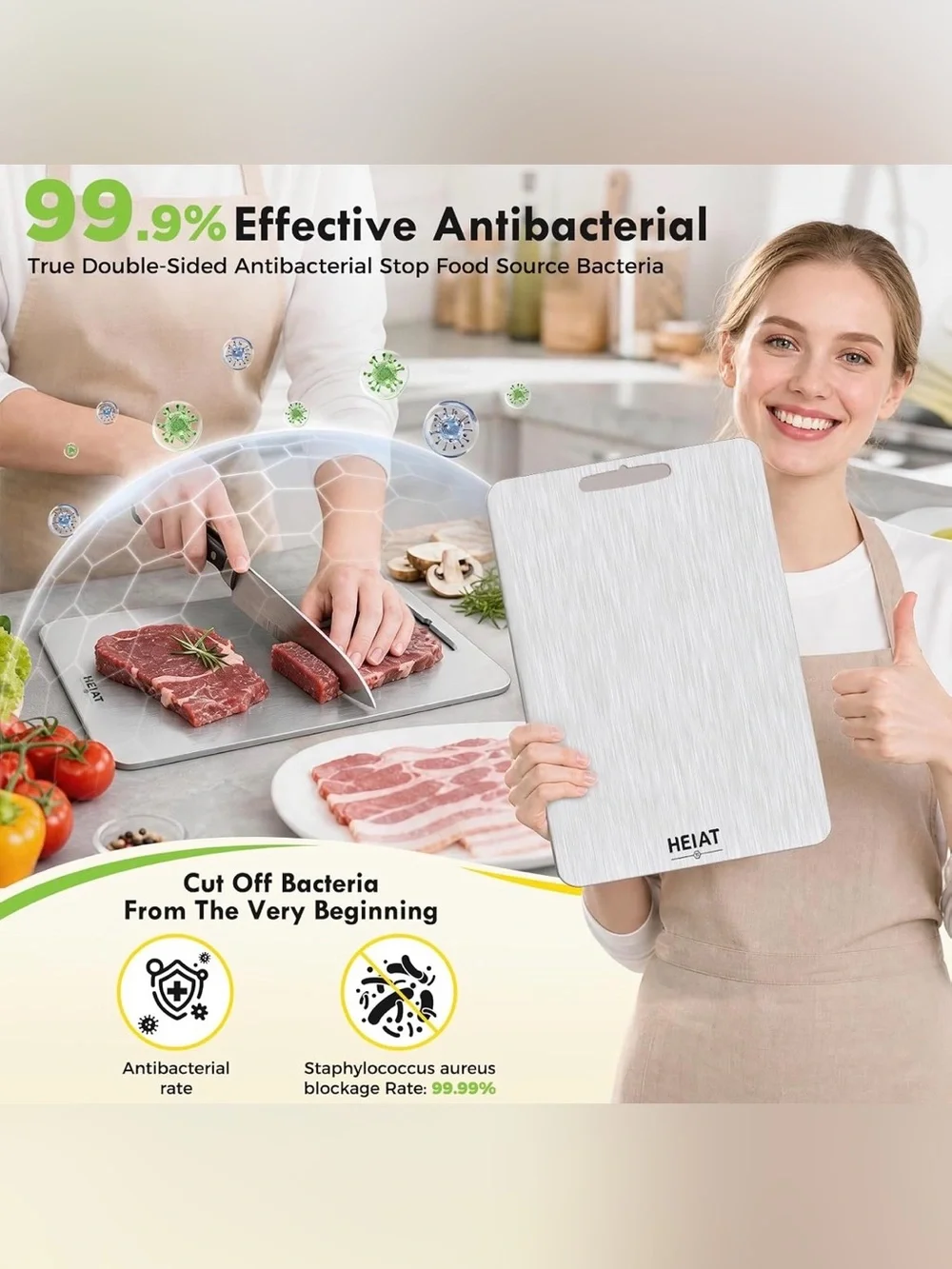 Titanium Cutting Board, 100% Pure Titanium Cutting Boards for Kitchen